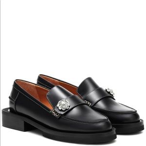 Ganni Embellished Loafers black leather